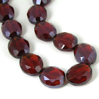 20x24mm Smoked Topaz Oval Crystal Bead, 15in str