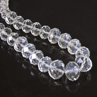 16-8mm Graduated Clear Crystal Roundels, 16 inch strand