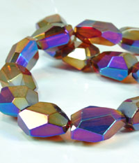 16-8mm Graduated Red Crystal Roundels, 16 inch strand