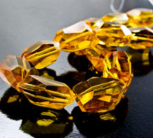 25x20mm Golden Topaz Faceted Crystal Nuggets, 15in str