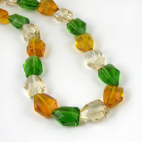 20mm Green/Topaz/Crystal Multi-color Faceted Crystal Beads, 15 inch strand