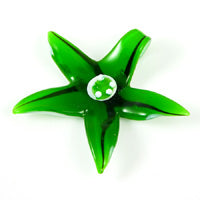 Murano Style Glass Star Flower Pendants, 65mm, 1 each
