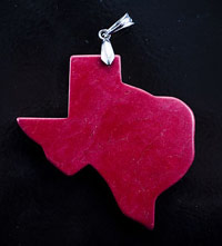 68x68mm Texas Shaped Pendant - RED Turquoise/Howlite ea