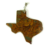 68x68mm Texas Shaped Pendant Brown Jasper, ea