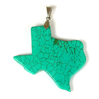 68x68mm Texas Shaped Pendant - Turquoise/Howlite ea