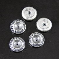 11mm Round Bordered w/6mm Bezel/Setting, Classic Silver, pk/6