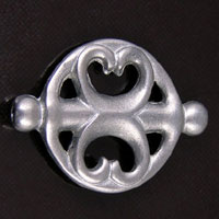 26mm Vintage Gothic Bead, Pewter, pack of 6