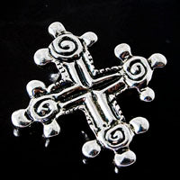 41mm Heraldic Cross Pendant, Silvertone, ea