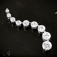 53mm CZ Silver Crystal Journey Pendant, each