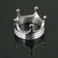 Crown Ring, Silver Base Metal, size 10, each