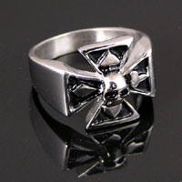 Cross Ring, Silver Base Metal, size 9, ea