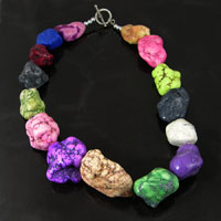 20" Necklace 25x30mm Assorted Color Turquoise Nuggets, ea