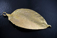 Natural Real Leaf Gold Pendant(30-50mm), w/bail, each