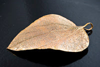 Natural Real Leaf Gold Pendant(30-50mm), w/bail, ea