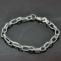 7.5in Silver Dented Cable Chain Bracelet
