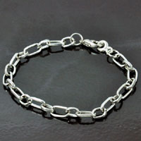 7.5in Silver Dented Cable Chain Bracelet