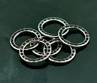21mm Swarovski Crystal-Ruby & Silvertone Ring/Connector ea