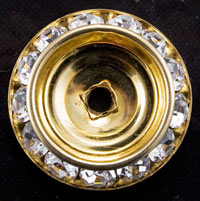 20mm Swarovski Crystal Rondell Spacers, Gold Metal, ea