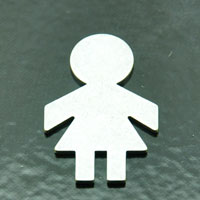 27x17mm Girl Silhouette, Classic Silver, pk/6