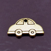 13x7mm Car Charm, Vintage Gold, pack of 6