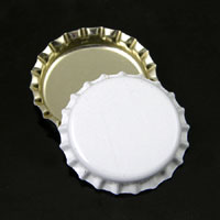 White Silver Blank Bottle-caps,- pk/12