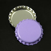 Lavender Blank Bottle Caps, pack of 12