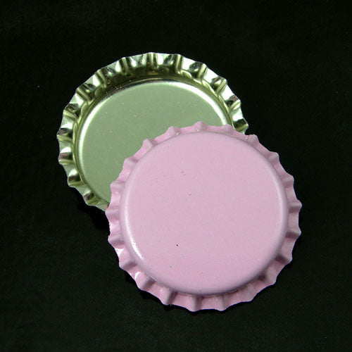 Powder Pink Blank Bottle-caps, -pk/12