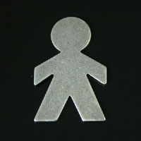 27x17mm Man/Boy Silhouette, Classic Silver, pkg/6