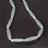 19mm Bicone Filigree Metal Beads, Antique Silver, Strand