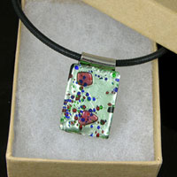 1in Diacrylic Glass Drop Pendant-n-Black Cord Necklace, ea