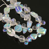 6-12mm Czech Glass, Crystal AB Druk, Assorted Shapes, strand