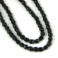 4mm Czech Glass, Black-Jet, Fire Polished Beads, strand
