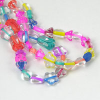 4-8mm Czech Glass, Color Lined Mixed Shapes and Colors, strand