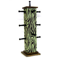 Counter Top Jewelry Stand Display, Lime Green Zebra Fabric, each