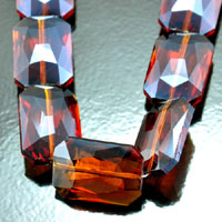 26mm Emerald-cut Topaz AB Fire-n-Ice Crystal Beads, 15" strand