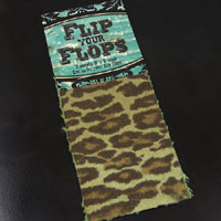 3x7in Green Cheetah Print Fabric Strip, pack of 2