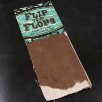 3x7in Brown-n-Tan Cow Hide Print Fabric Strip, pack of 2