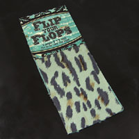3x7in Teal Leopard Print Fabric Strip, pk/2
