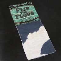 3x7in Black-n-White Cowhide Print Fabric Strip, pack of 2