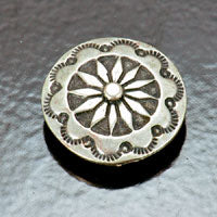 24mm Antiqued Silver Concho Shield Button Cover, ea