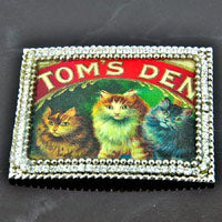 Vintage Label Buckle, Tom's Kittens, 1 each