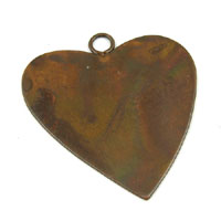 2.5x2.25in Flat Natural Finish Metal Heart Shaped Pendant  w/ring bail, ea