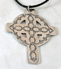 67x52mm (2.65x2.06in) Silver Rustic Cross Pendant w/Cord Neck., -ea