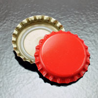 Red Blank Bottlecaps,- pk/12