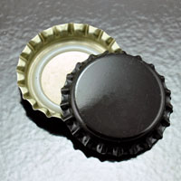 Black Blank Bottlecaps, pack of 12