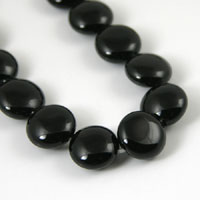 10x5mm Black Onyx Smooth Pill Beads, 15in strand