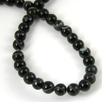 6mm Black Onyx Smooth Round Beads, 16 inch strand
