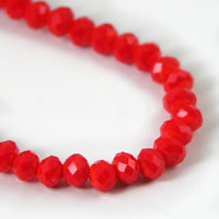 4mm Crystal Orange Rondel Beads, 12 inch strand