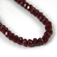 3x4mm Crystal Red Roundel, 12in strand