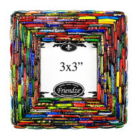 3x3in Rainbow Glass Bangle Picture Frame, ea